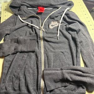 Nike xs hoodie women’s Zip up sweatshirt jacket vintage design grey lightweight